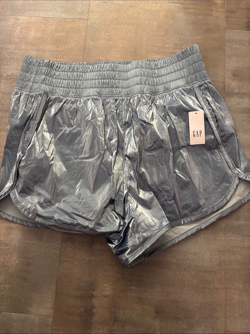 GAP Women’s Light Blue Shiny Athletic Shorts size medium